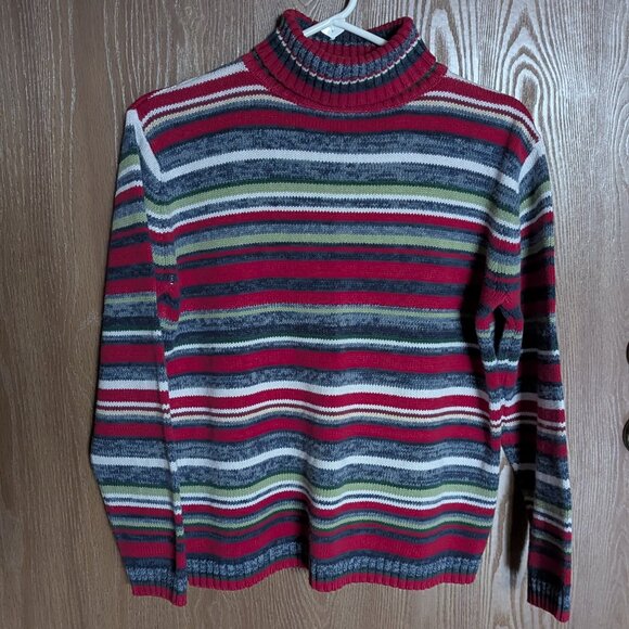 Tiara Striped Turtleneck Sweater, S - Picture 1 of 5